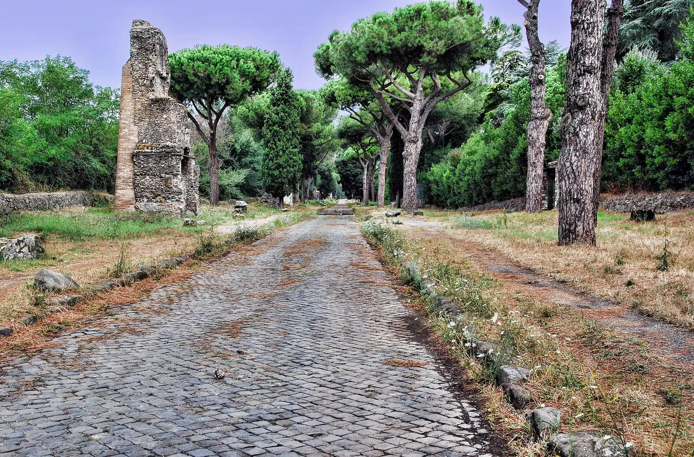 The basalt paving of the ancient Appian Way